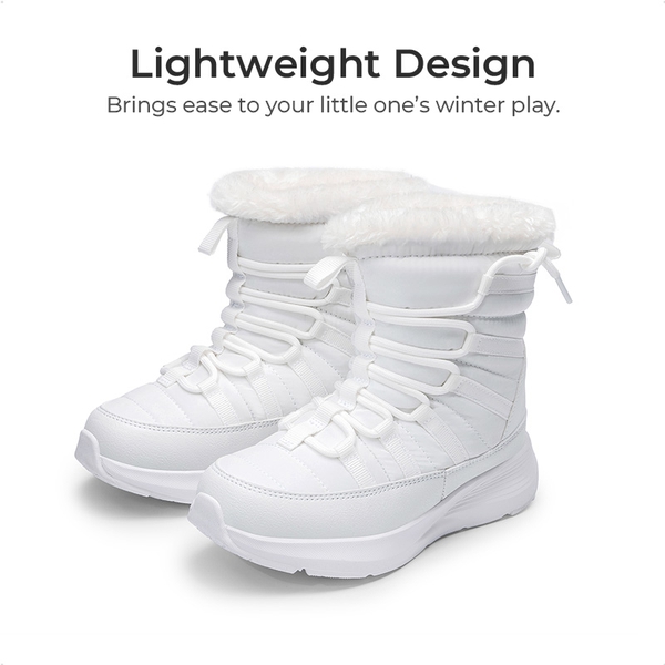 Kids’ Faux Fur Winter Snow Boots - WHITE - 1