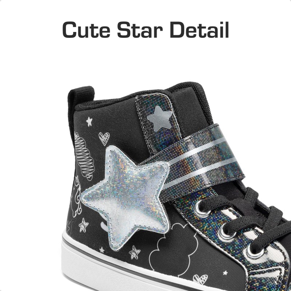 Girls’ Ombre High-Top Sneakers - BLACK - 1