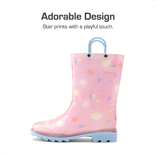 Kids’ Waterproof Handle-Top Rain Boots - PINK - 1