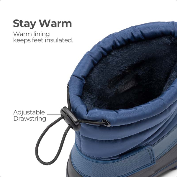 Kids’ Waterproof Slip-On Winter Snow Boots - NAVY - 2