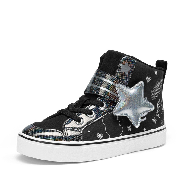Girls’ Ombre High-Top Sneakers - BLACK -  0
