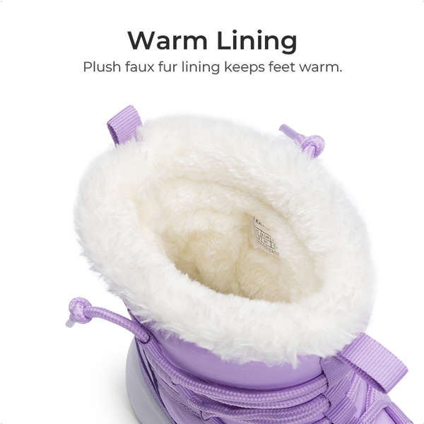 Kids’ Faux Fur Winter Snow Boots - PURPLE - 2