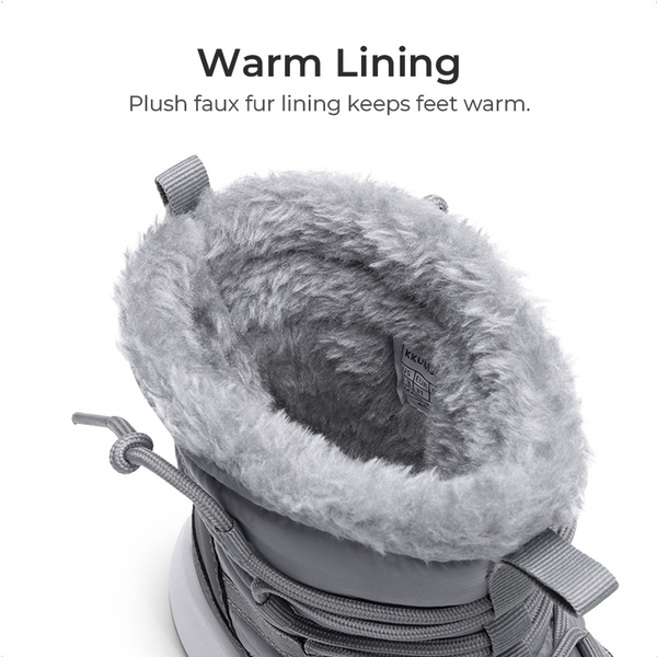 Kids’ Faux Fur Winter Snow Boots - GREY - 2