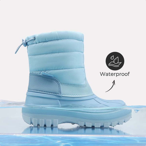 Kids’ Waterproof Slip-On Winter Snow Boots - BLUE - 1