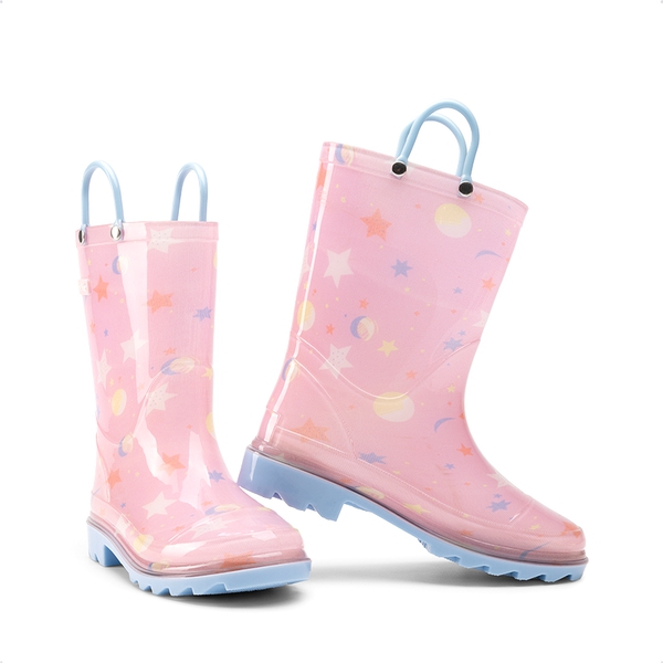 Kids’ Waterproof Handle-Top Rain Boots - PINK - 4