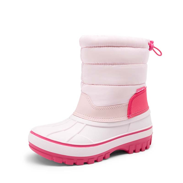 Kids’ Waterproof Slip-On Winter Snow Boots - PINK -  0