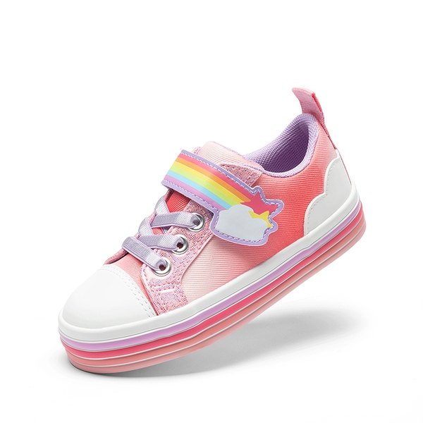 Girls’ Rainbow Ombre Hook-and-Loop Sneakers - RAINBOW/PINK -  0