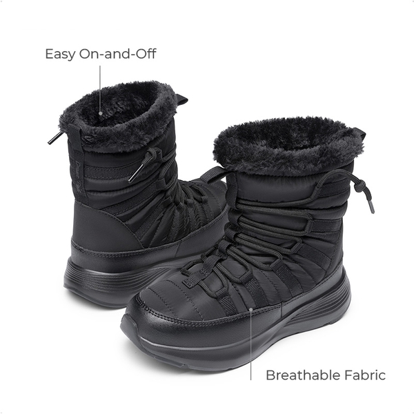Kids’ Faux Fur Winter Snow Boots - BLACK - 4