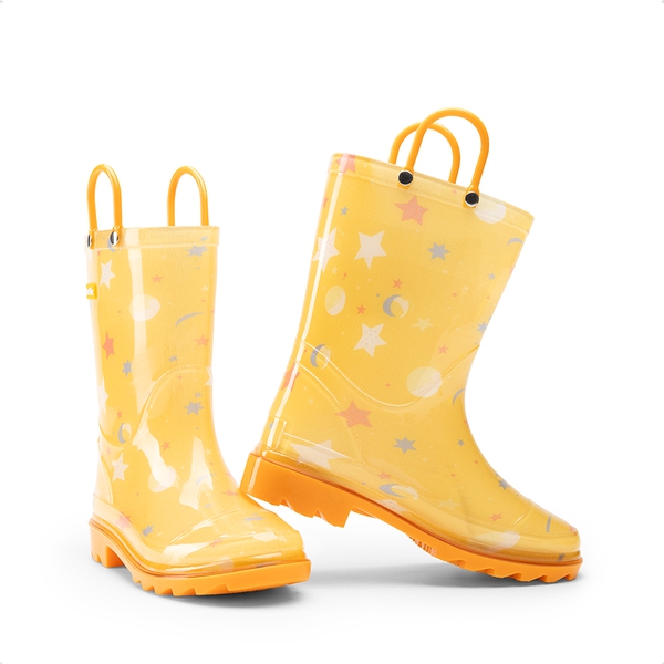 Kids’ Waterproof Handle-Top Rain Boots - ORANGE - 4