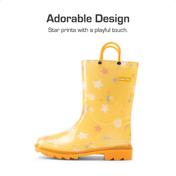 Kids’ Waterproof Handle-Top Rain Boots - ORANGE - 1