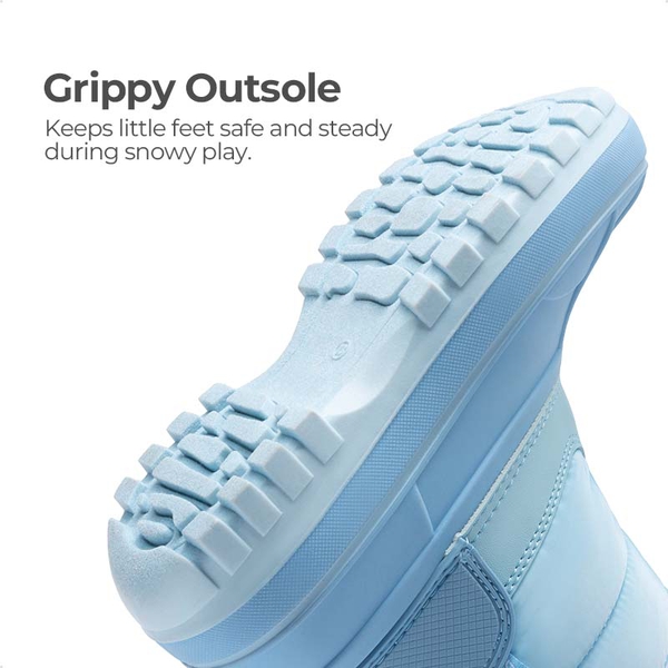 Kids’ Waterproof Slip-On Winter Snow Boots - BLUE - 3