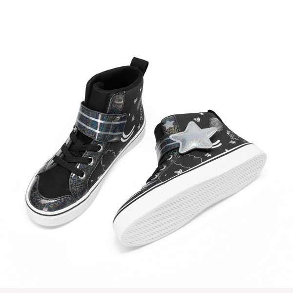 Girls’ Ombre High-Top Sneakers - BLACK - 5