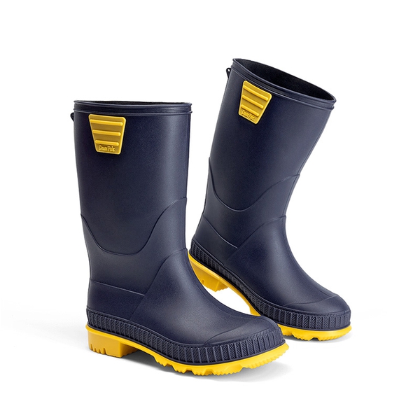Kids’ Waterproof Slip-On Rain Boots - NAVY/YELLOW - 5