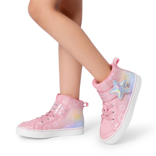 Girls’ Ombre High-Top Sneakers - RAINBOW/PINK - 4