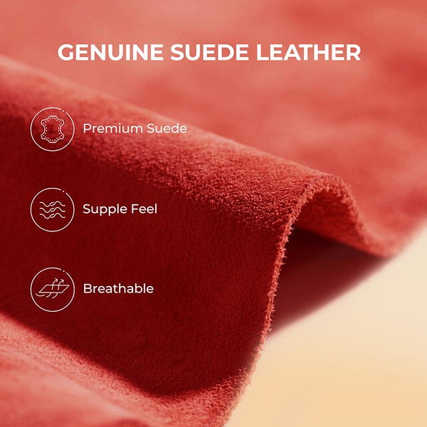 [FuzzyClassic Mini Boot] Splash-Proof Slip-On Suede Snow Boots - RED - 2