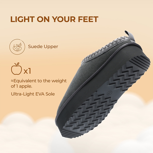 [FuzzyEasy Women's Platform Slip-on] Plush Fur-Lined Winter Platform Slippers - GREY - 4