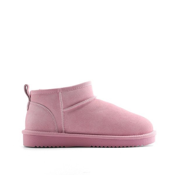 [FuzzyClassic Mini Boot] Splash-Proof Slip-On Suede Snow Boots - PINK - 1