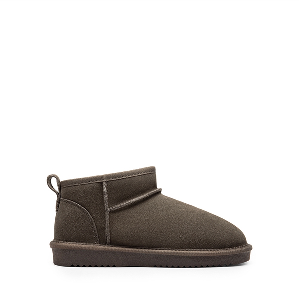 [FuzzyClassic Mini Boot] Splash-Proof Slip-On Suede Snow Boots - TAUPE - 1