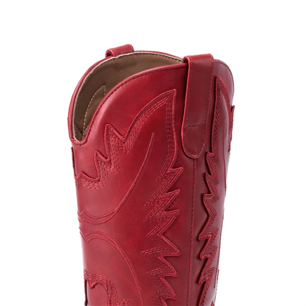 Women’s Embroidered Western Cowgirl Boots - RED - 6