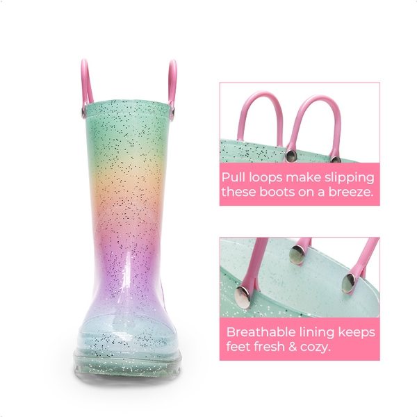 Kids’ Ombre Waterproof Rain Boots - RAINBOW - 5