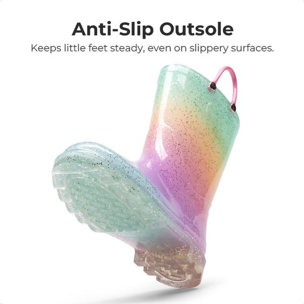 Kids’ Ombre Waterproof Rain Boots - RAINBOW - 4