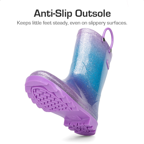 Kids’ Ombre Waterproof Rain Boots - PURPLE/PINK/BLUE - 3