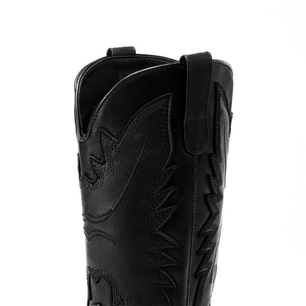 Women’s Embroidered Western Cowgirl Boots - ALL BLACK - 6