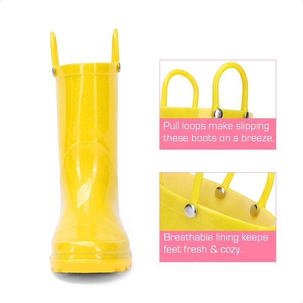 Kids’ Ombre Waterproof Rain Boots - YELLOW - 4