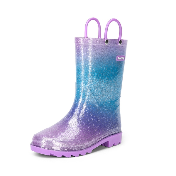 Kids’ Ombre Waterproof Rain Boots - PURPLE/PINK/BLUE -  0
