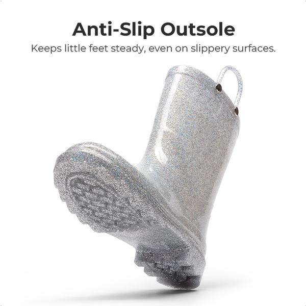 Kids’ Ombre Waterproof Rain Boots - SILVER - 4