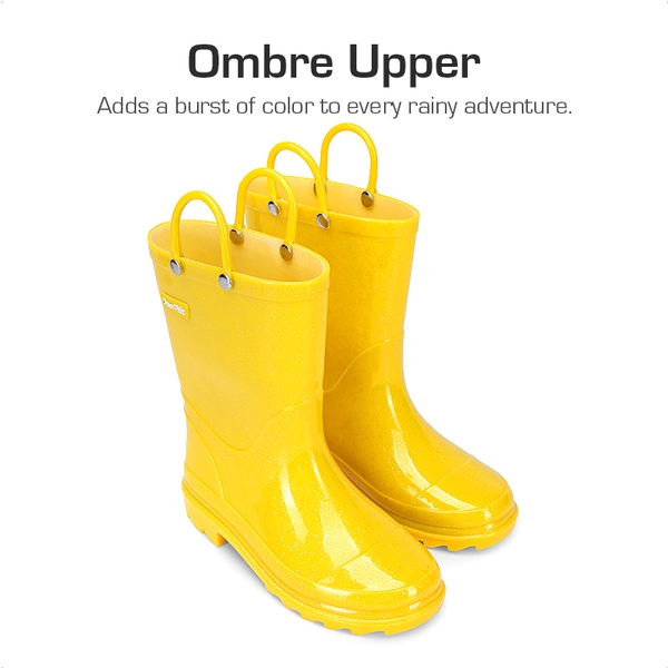 Kids’ Ombre Waterproof Rain Boots - YELLOW - 1