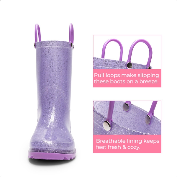 Kids’ Ombre Waterproof Rain Boots - PURPLE - 5