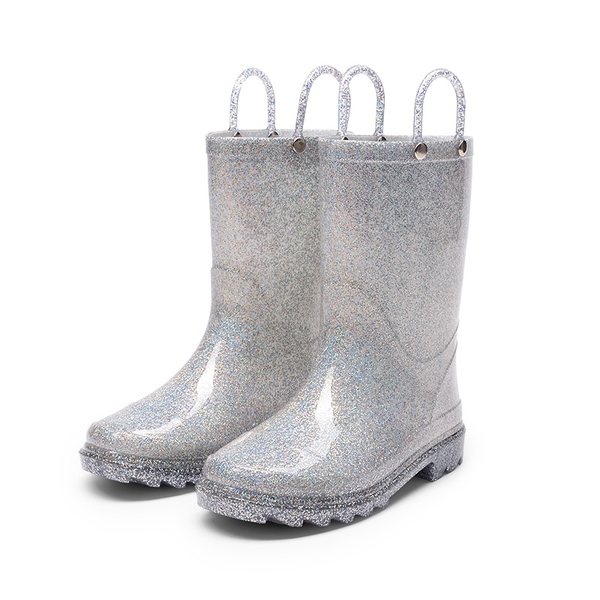 Kids’ Ombre Waterproof Rain Boots - SILVER - 1