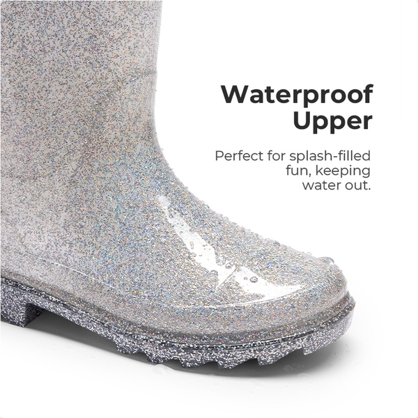 Kids’ Ombre Waterproof Rain Boots - SILVER - 3