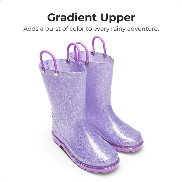 Kids’ Ombre Waterproof Rain Boots - PURPLE - 2