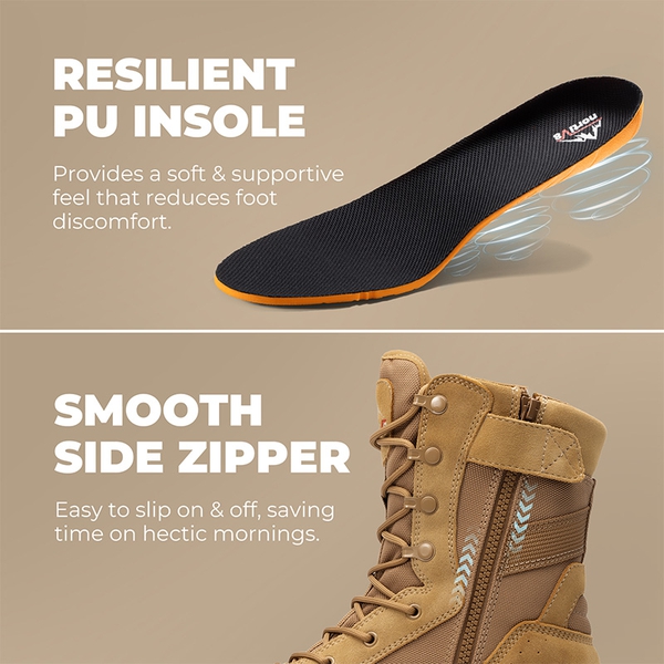 Men’s Nano Composite Toe Electrical Hazard Work Boots - COYOTE - 5