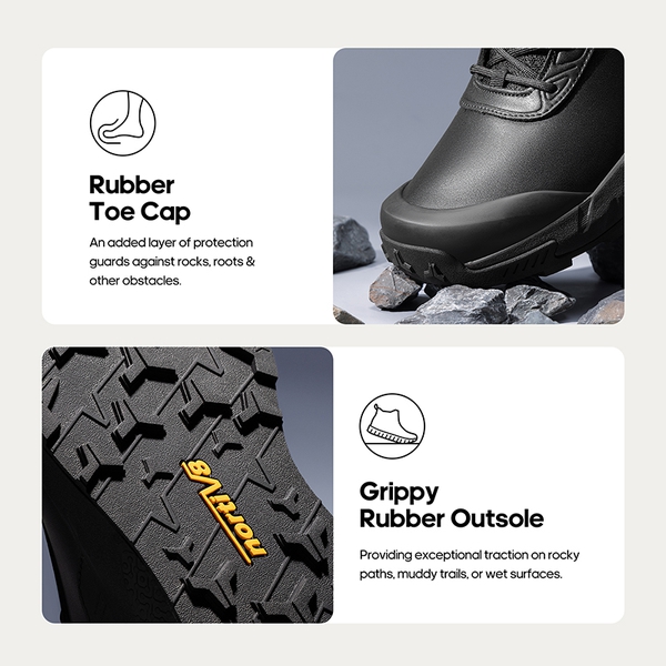 Men’s High-Top Waterproof Tactical Work Boots - BLACK - 5