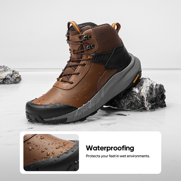 Men's Waterproof Military Tactical Work Boots - BROWN - 3