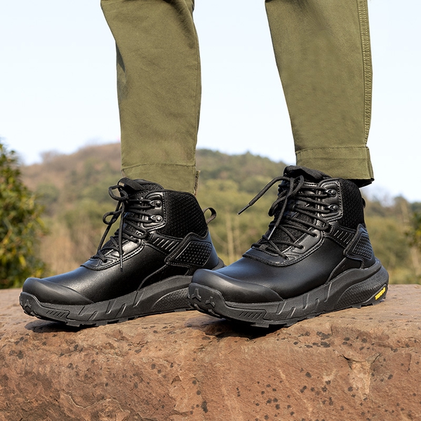 Men’s Breathable Waterproof Tactical Work Boots - BLACK - 6