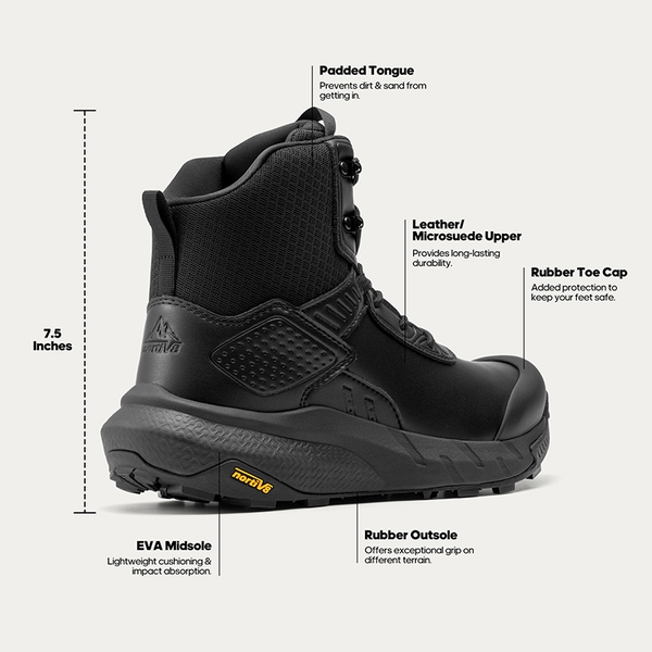 Men’s High-Top Waterproof Tactical Work Boots - BLACK - 6