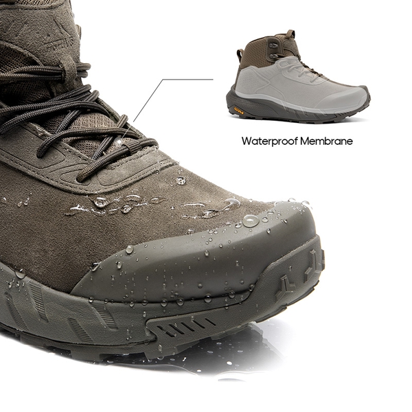 Men's Waterproof Military Tactical Work Boots - COFFEE - 2