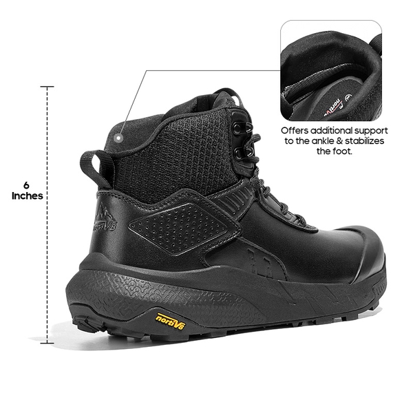 Men’s Breathable Waterproof Tactical Work Boots - BLACK - 2