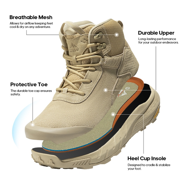 Men’s Breathable Waterproof Tactical Work Boots - SAND - 5