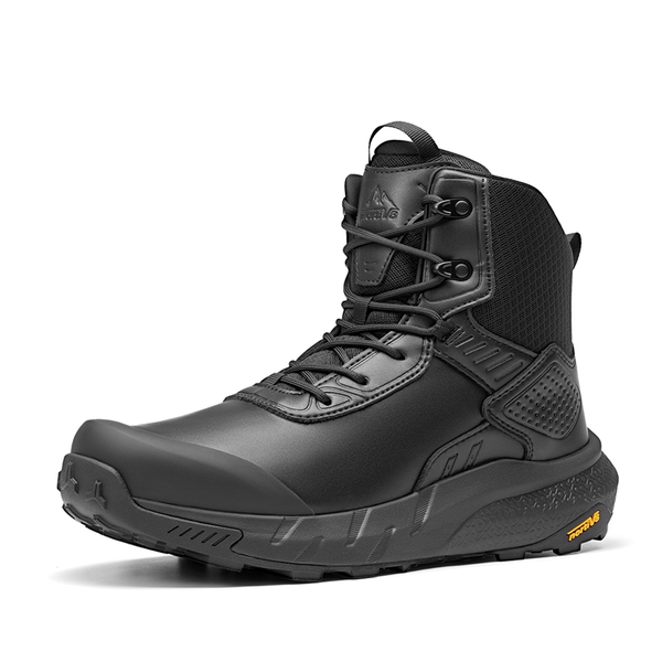 Men’s High-Top Waterproof Tactical Work Boots - BLACK -  0
