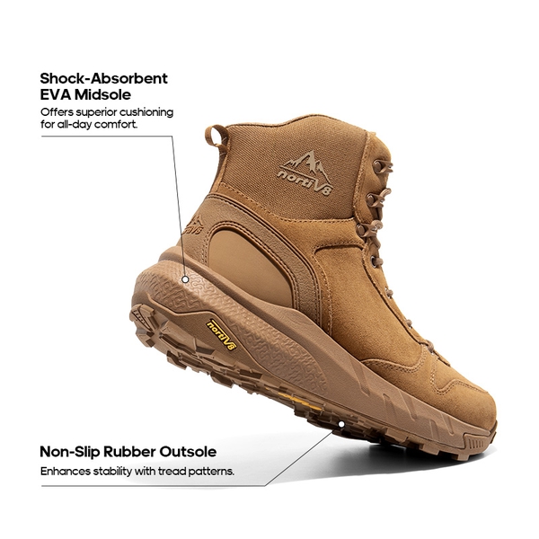 Men’s Wide-Fit Zip-Up Hiking Boots - COYOTE - 1