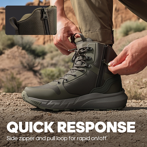 Men's Lightweight Military Tactical Boots - ARMY GREEN - 4