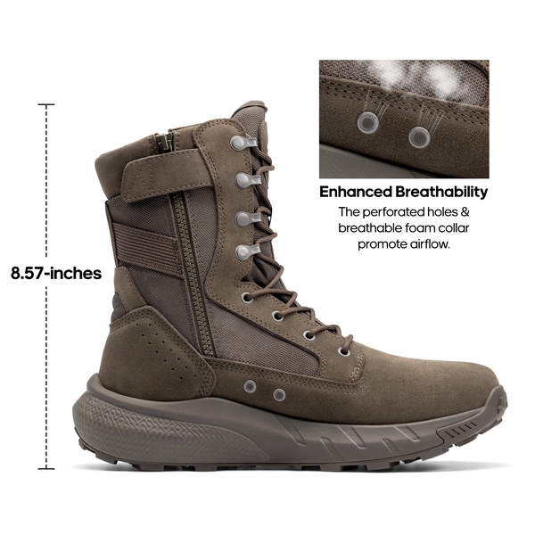 Men's Breathable Tactical Military Work Boots - OLIVE - 2