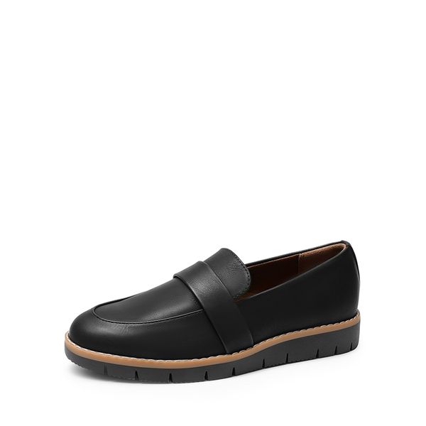 Women’s Classic Vegan Leather Loafers - BLACK-PU -  0