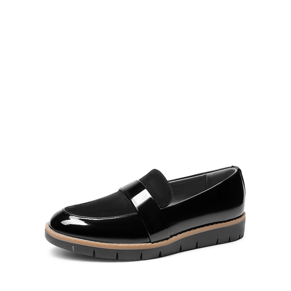 Women’s Classic Vegan Leather Loafers - BLACK-PAT -  0