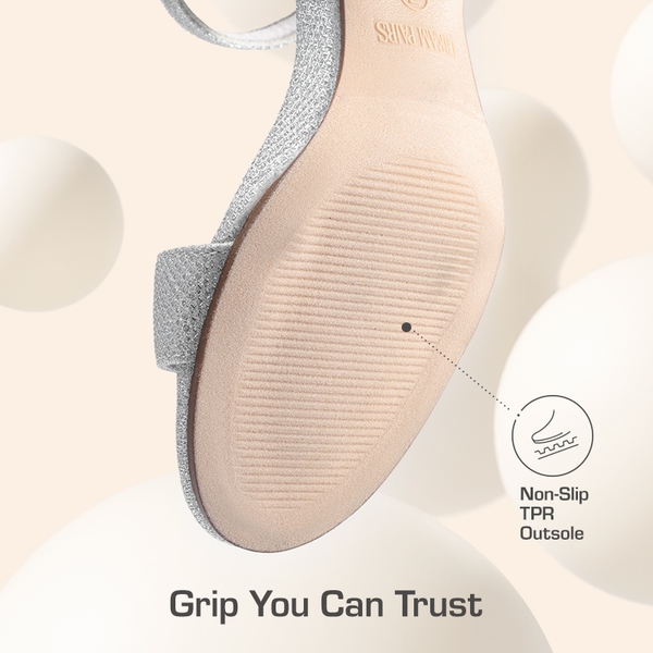 Women’s Wide-Toe Single-Strap Block Heel Sandals - SILVER - 4